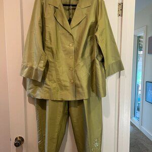 Silk and beaded pant and jacket - size 2x